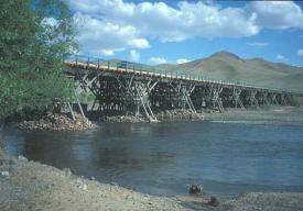 Holzbrücke über den Tuul